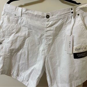 Women's White Cargo Shorts
